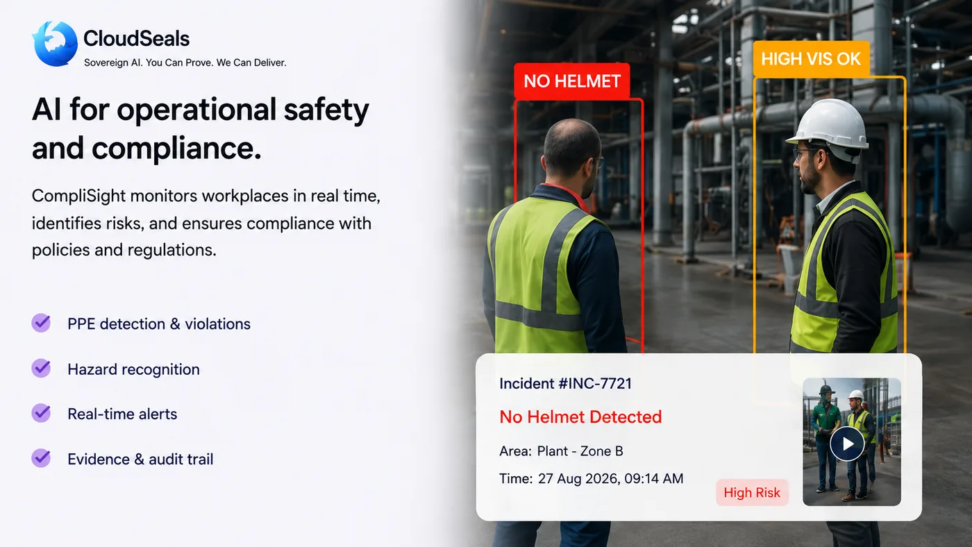 A PPE helmet exception detected from CCTV beside the incident evidence record that captures it.